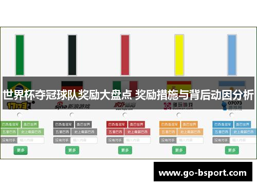 世界杯夺冠球队奖励大盘点 奖励措施与背后动因分析