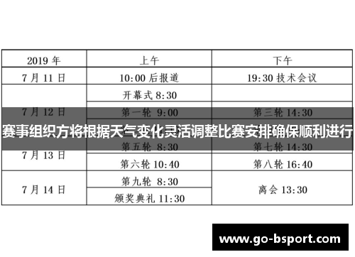赛事组织方将根据天气变化灵活调整比赛安排确保顺利进行 赛事组织方将根据天气变化灵活调整比赛安排确保顺利进行